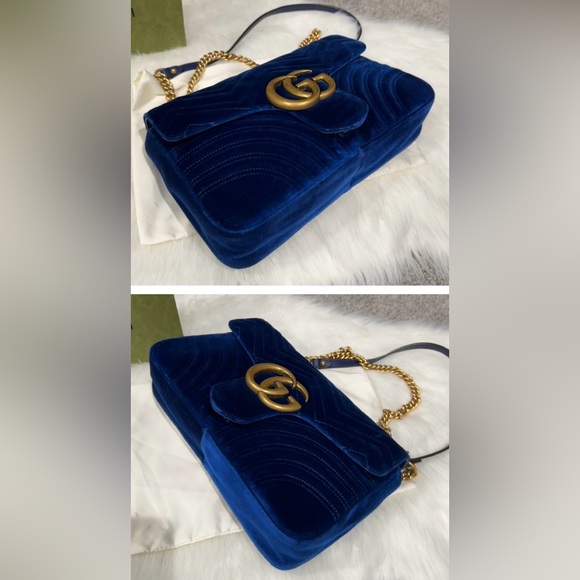 GUCCI GG Marmont Matelasse Flap Velvet Two Way Bag | Medium - Picture 17 of 17